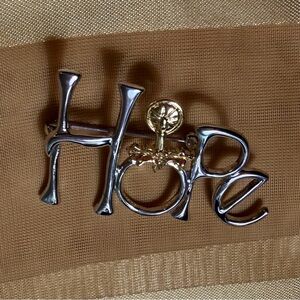 Silver and Gold 'Hope' lapel pin